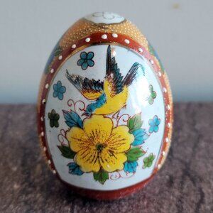 Vintage Hand Painted Porcelain Decorative Egg